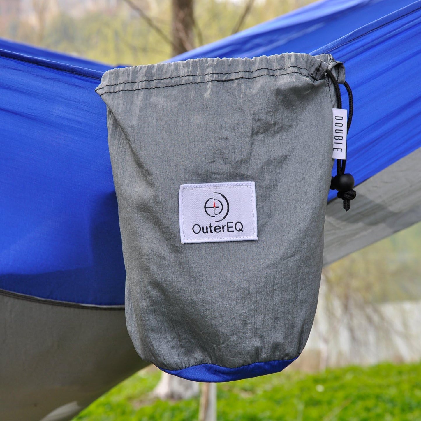 Portable Nylon Fabric Travel Camping Hammock Light Blue/Blue