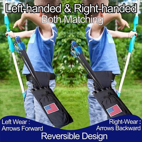 CCFREELIFE Hip Quivers For Archery, 4 Arrow Tubes, Each for Arrows up to 27in, Nylon Archery Quiver Hip For Left Or Right-Handed Archers, Great For Youth & Adults, Idea For Archery Shooter (black)