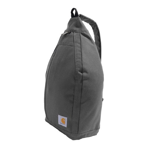 Carhartt Durable Sling Bag, Crossbody Backpack with Side Release Buckle, Tablet Sleeve and Adjustable Strap, Gravel