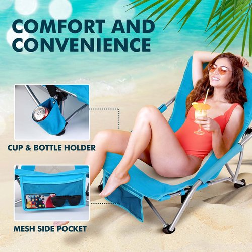 Low Back Beach Chair for Adults: 2 Pack Folding Packable Portable Lightweight Small Low Sling Rocker Chairs Foldable Short Low Profile Sitting Sand Chair for Outdoor Concerts Camp
