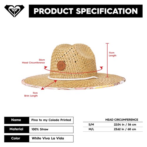 Roxy Women's Pina to My Colada Straw Hat, Natural