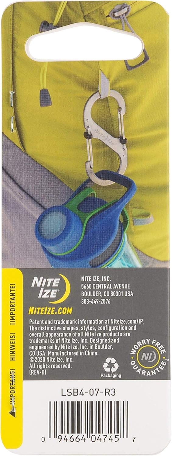 Nite Ize Size-3 S-Biner SlideLock Dual Carabiner, Locking Gates, Stainless Steel