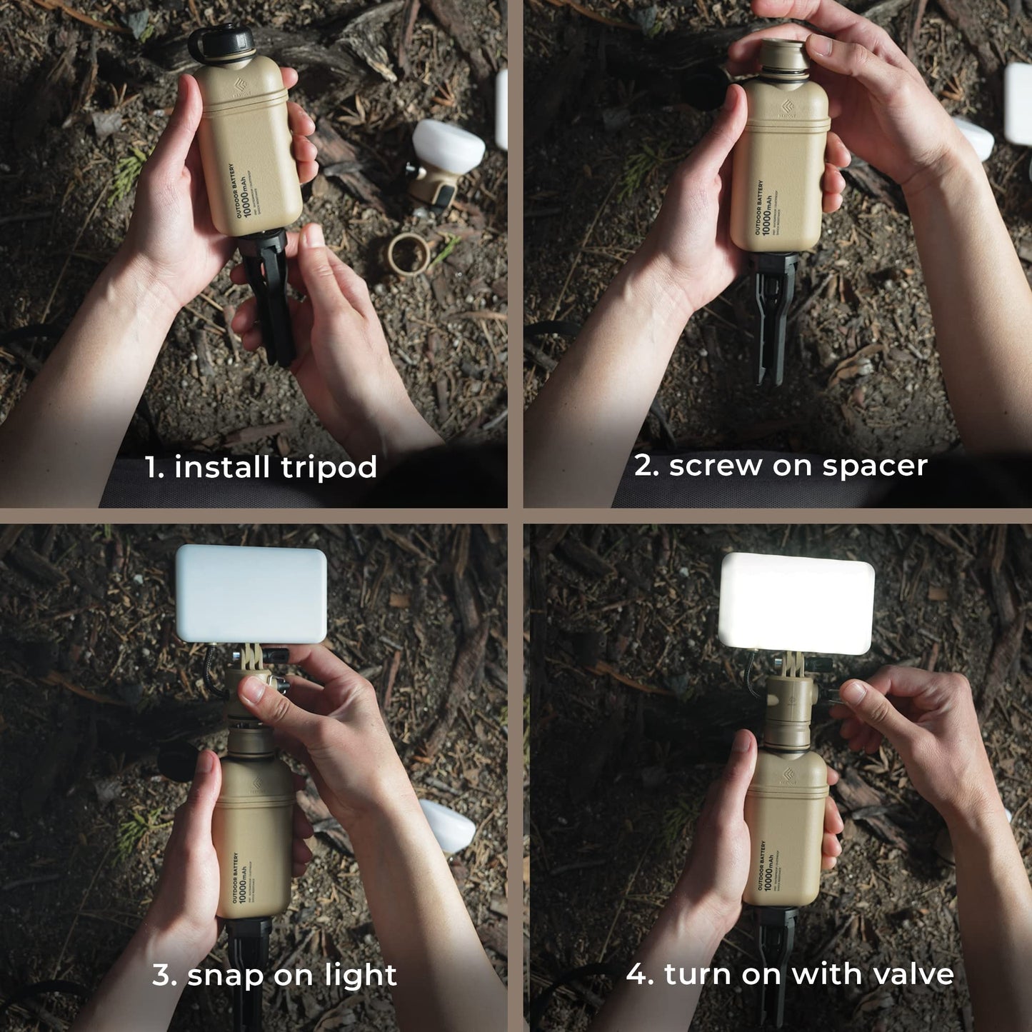 ELECOM NESTOUT LAMP-1 and Flash-1 Lantern and LED Flashlight Panel, Color Adjustable, up to 1000 Lumen, USB Light for Outdoor Power Bank