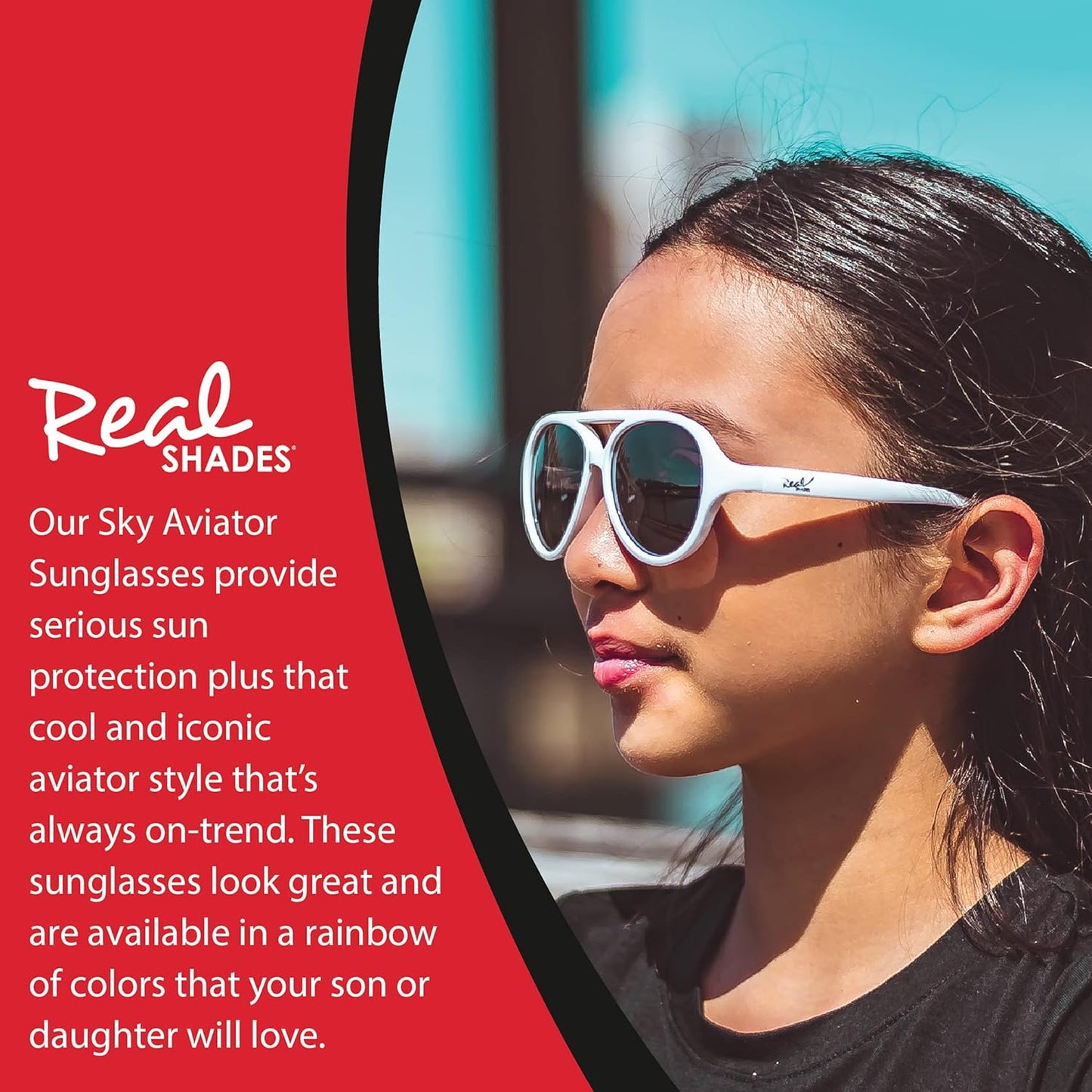 Sky Aviator Sunglasses for Kids, Toddler - Flexfit Frames