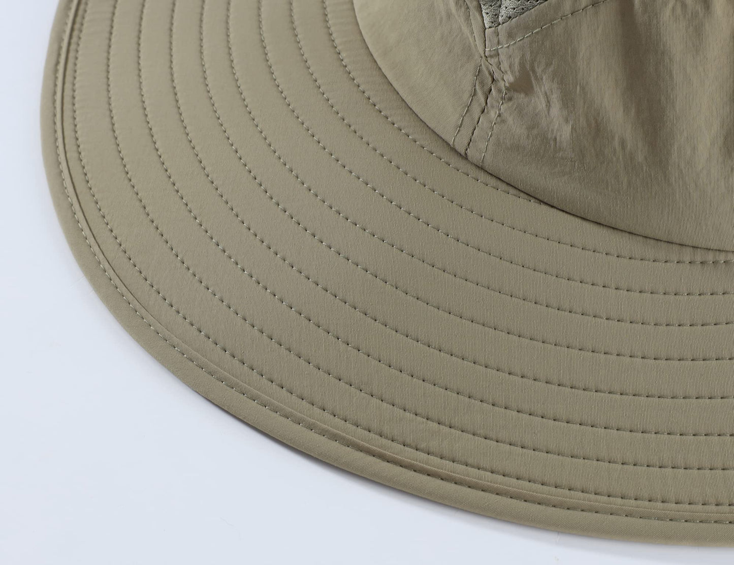 Home Prefer Mens UPF 50+ Sun Protection Cap Wide Brim Fishing Hat with Neck Flap (Light Vert Khaki)