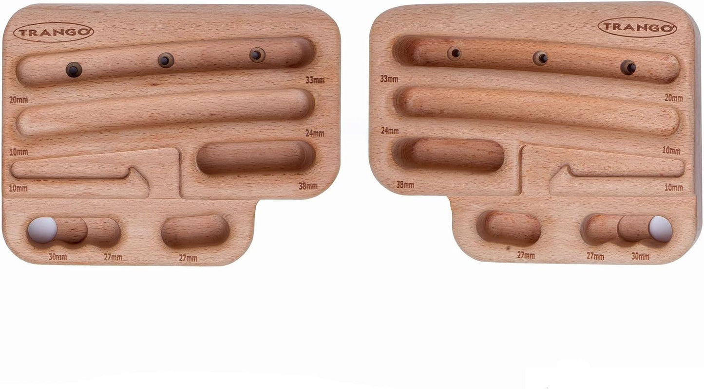 TRANGO Rock Prodigy Training Center - Rock Climbing Hangboard - 2-Piece Fingerboard System