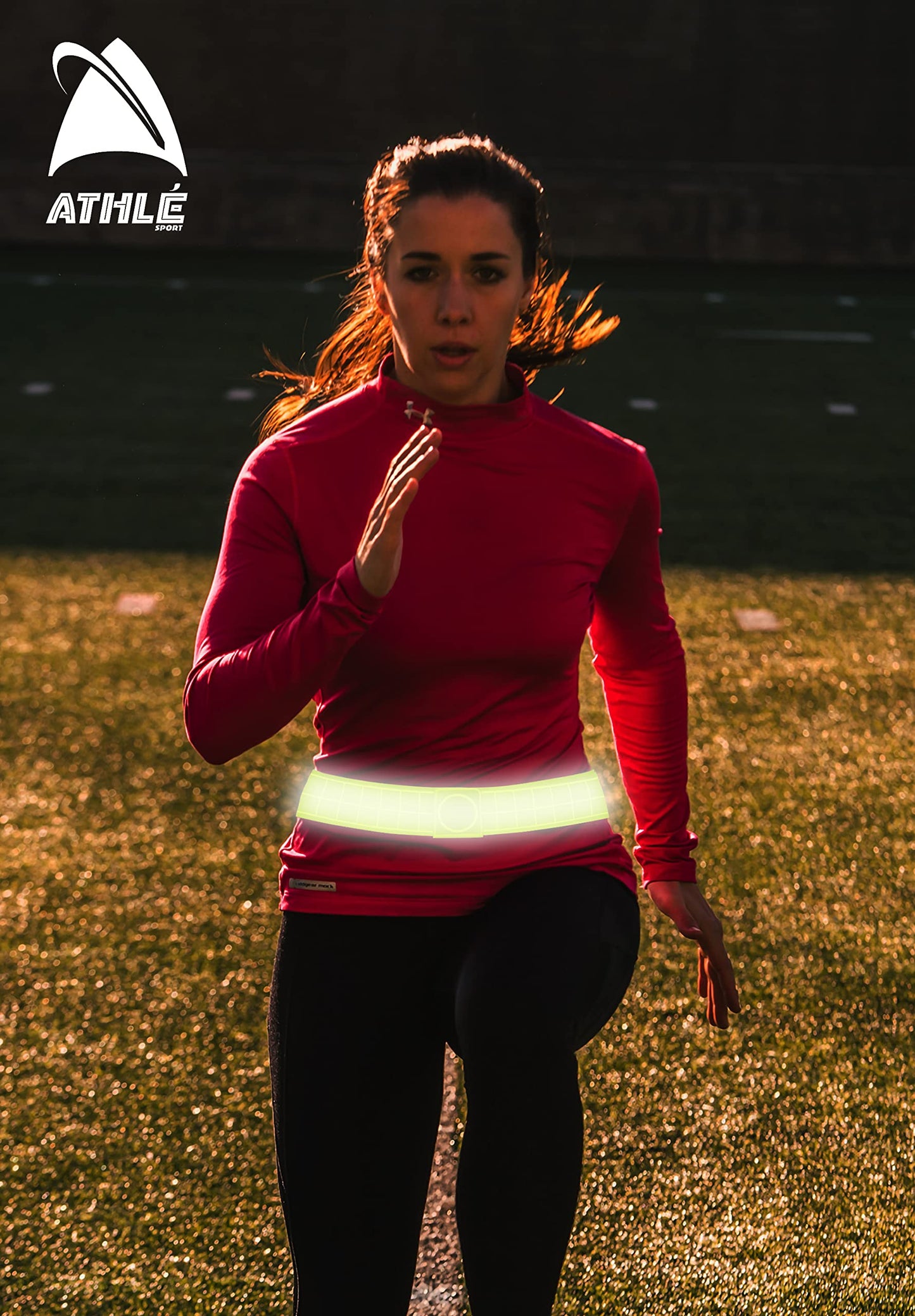 Athle Sport Reflective Belt With Magnetic Closure - High Visibility Magnetic Belt - One Size Fits All - Reflective Running Gear - Reflective Yellow