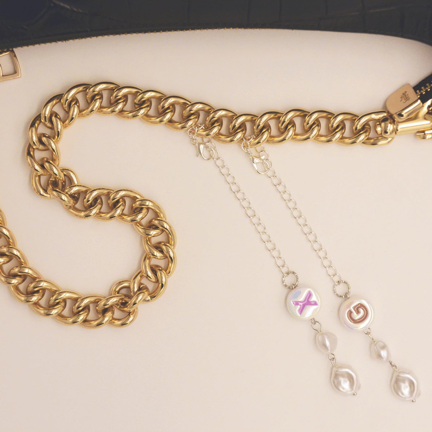 JOYLEY Letter Charms for Stanley Cup with Gift Package, 2PC Initial Cup Charms for Water Bottle, Handmade Silver Cup accessories for Tumbler, Yeti, Simple Modern (Purple+Brown)