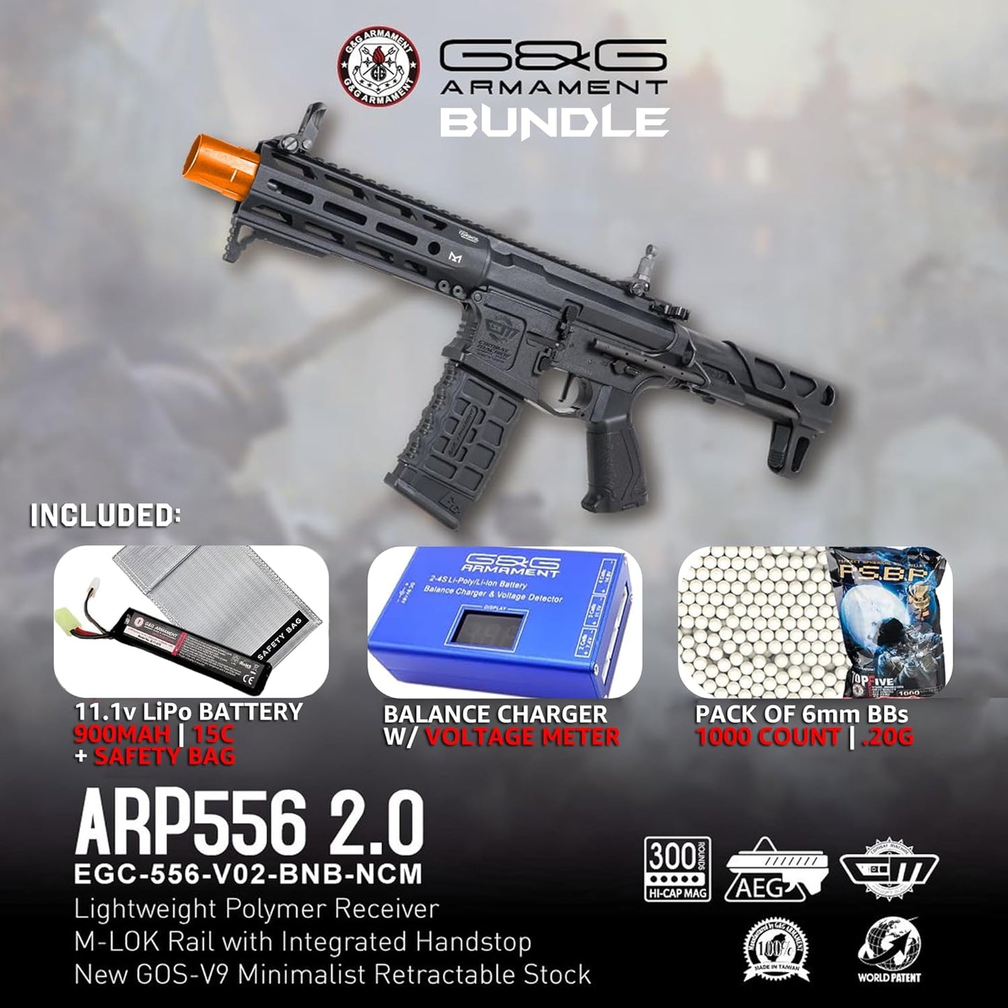 G&G CM16 ARP-9 CQB 6mm AEG Airsoft w/MOSFET