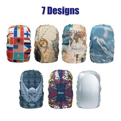SANDIAN, All Backpack Rain Cover, Stretch Fits Most 25-80L Capacity, Strong TPU Coated, All Weather Resistant, Anti-Slip, Lightweight, Universal Fit with Plastic Stopper (Journey)