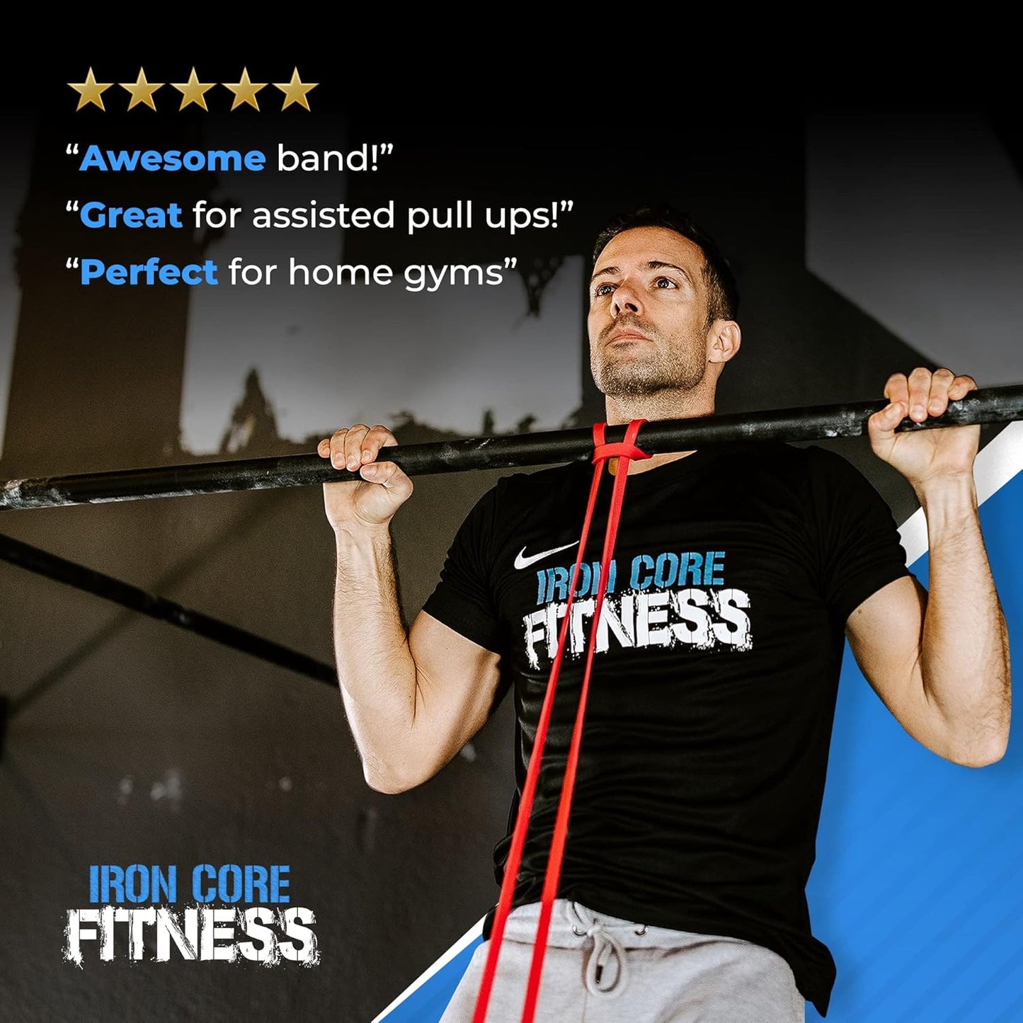 Pull Up Assistance Resistance Bands - Long Loop Power Bands for Men and Women - Strength Power Flexibility Training at Home & Gym - Ebooks & Workout Chart Included by Iron Core Fitness