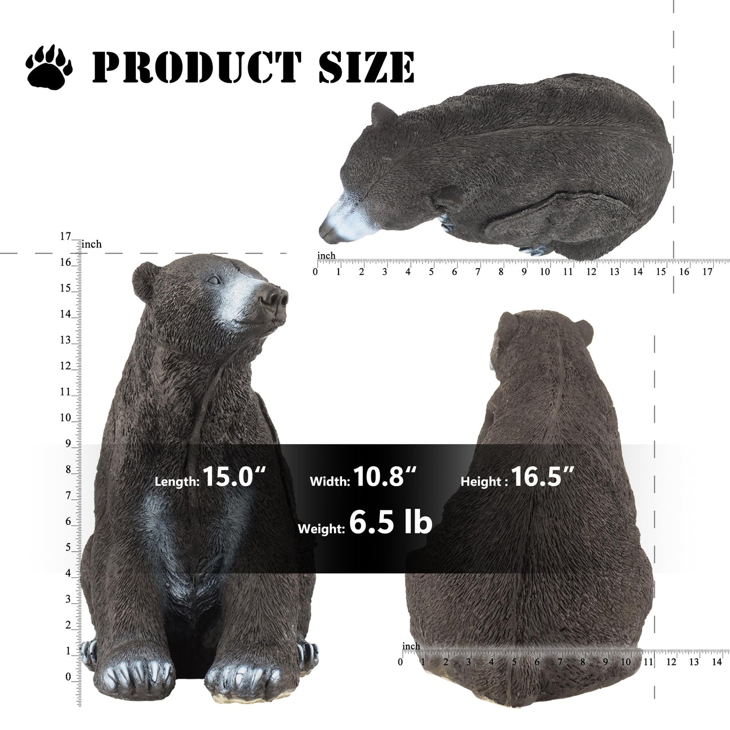 Archery Targets 3D Shooter Black Bear with Replaceable Core Insert and Ground Stakes for Targeting Practice