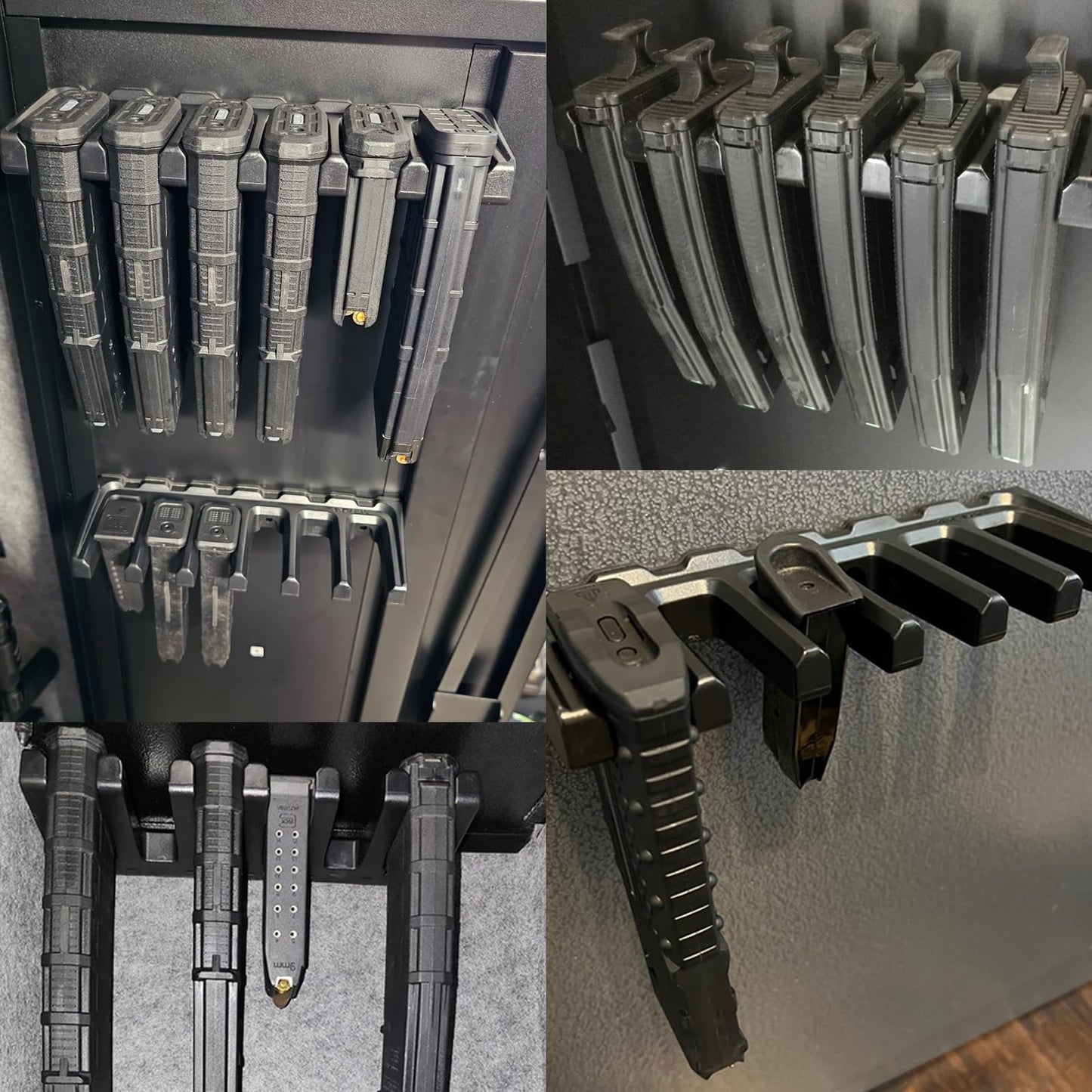 ABS Mag Holder|Magnetic PMAG Wall Mount for Gun Safe Locker Vechile and Wall AR Mag Storage|Home Magazine Storage Rack Fit Pmag Glock, Amend 2, Hexmags, MFTmags Magpul mag AR Magnetic Mag Holder