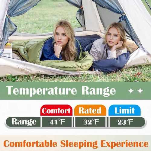 Sleeping Bags for Adults,3 Season Warm & Cool Weather Camping Sleeping Bag,Lightweight Waterproof Compact Camping Essentials Gear for Camping Hiking Outdoor Travel (Blue)