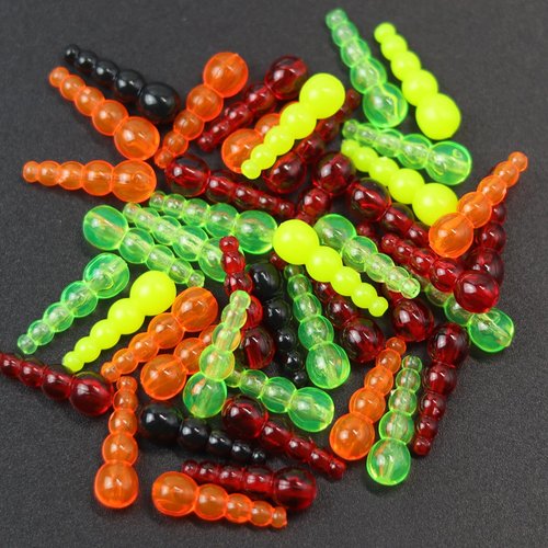 MAFIMOEA 150pcs Stacked Fishing Beads Plastic Fishing Bead Lure Tackle Tapered Bead Fishing for Trout Walleye Perch Spinner Rig Lure Making Supplies Saltwater Freshwater