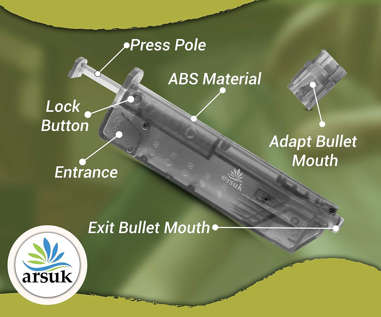 ARSUK Airsoft Fast BB Loader with Adapter – Quick BB Reloading Tool for 90 6mm BB Pellets, Paintball & Airsoft Magazines Speed Loader – Fast & Easy Airsoft Tactical Accessory