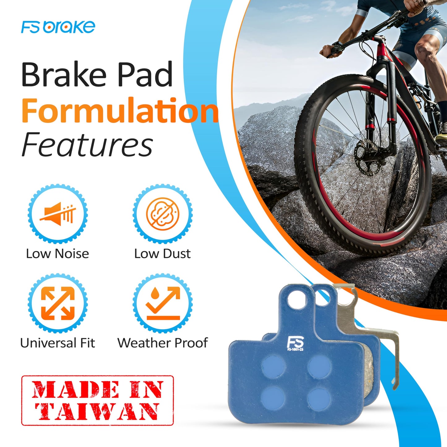 FS-DB1 Hybrid Ceramic-Carbon Disc Brake Pads Compatible with SRAM Elixir 1/3/5/7/9/R, XX/XO, DB1/DB3/DB5, Level T/TL/TLM B1/Ultimate B1