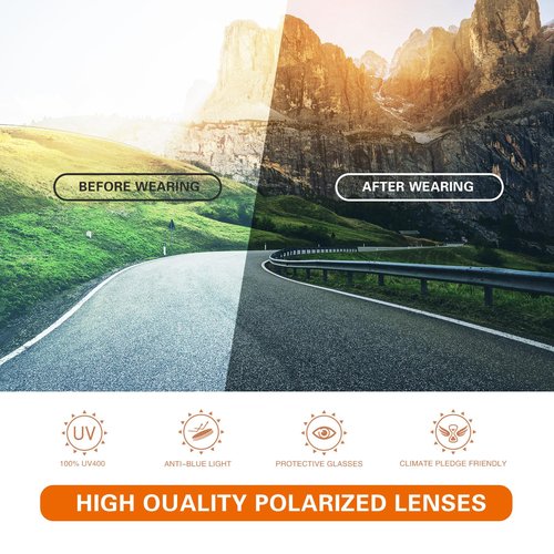 Sports Polarized Sunglasses for Men: Womens UV400 Protection Sun Glasses Wrap Around Goggles for Fishing Driving TR90