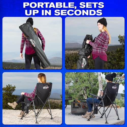 Pittman - Heated Camping Chair for Adults - The Perfect Heated Chairs for Outdoor Sports or Elevating Your Campsite. Heated Folding Chair Keeps You Warm on Cool Nights - Batteries Not Included