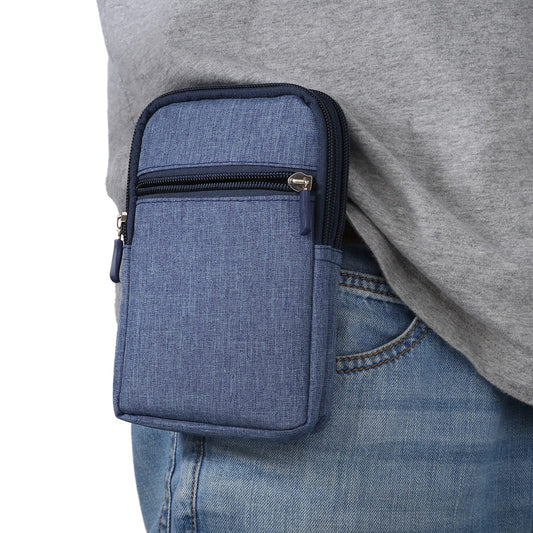 Vertical Cell Phone Waist Bag for Men, Mobile Phone Belt Pocket with Clip, Universal Mens Mobile Phone Belt Clip Holder Smartphone Waist Pouch Fanny Pack Protective Wallet with Carabiner Belt Loop