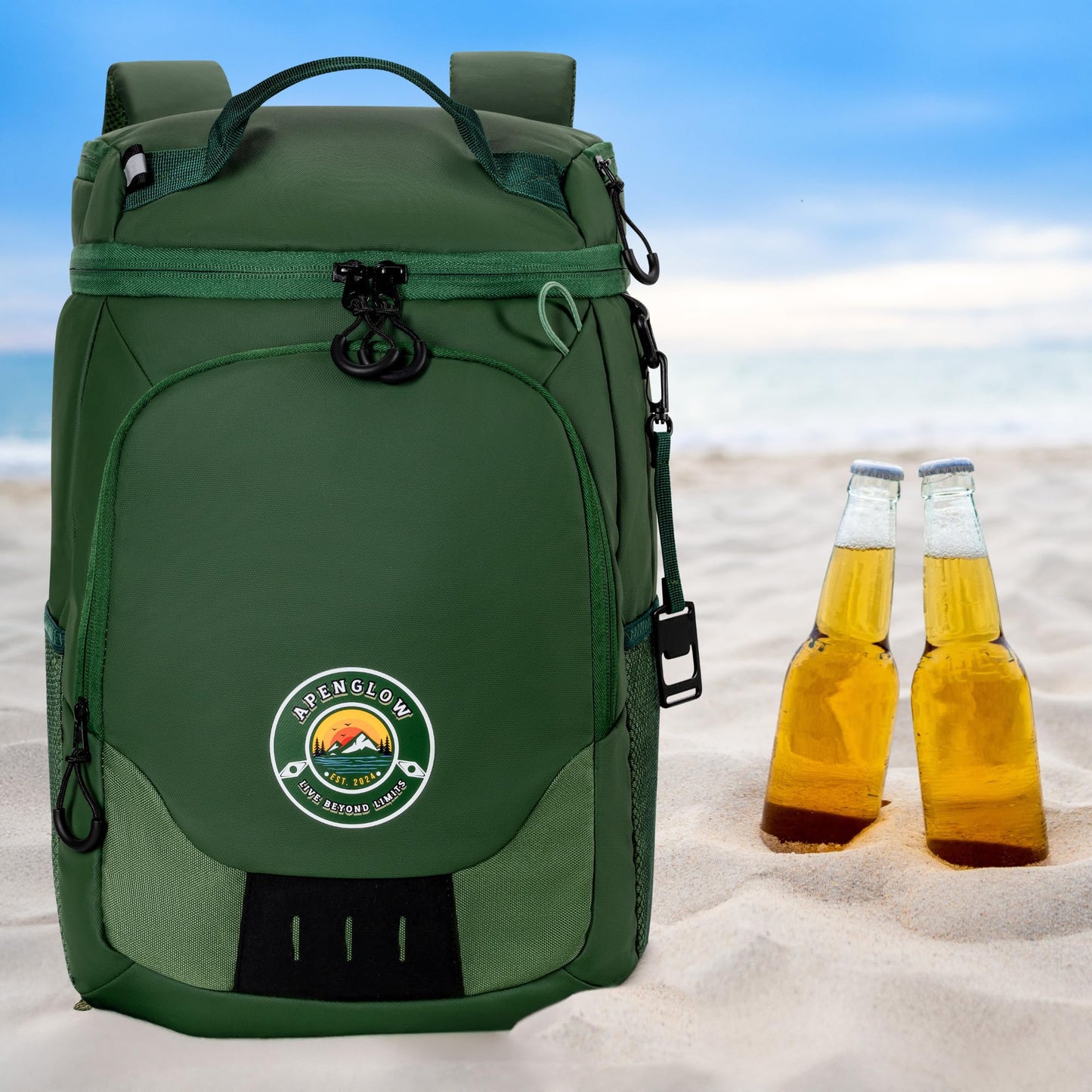 Apenglow Backpack Cooler – Leakproof Cooler Bag – Waterproof Holds 24 Cans