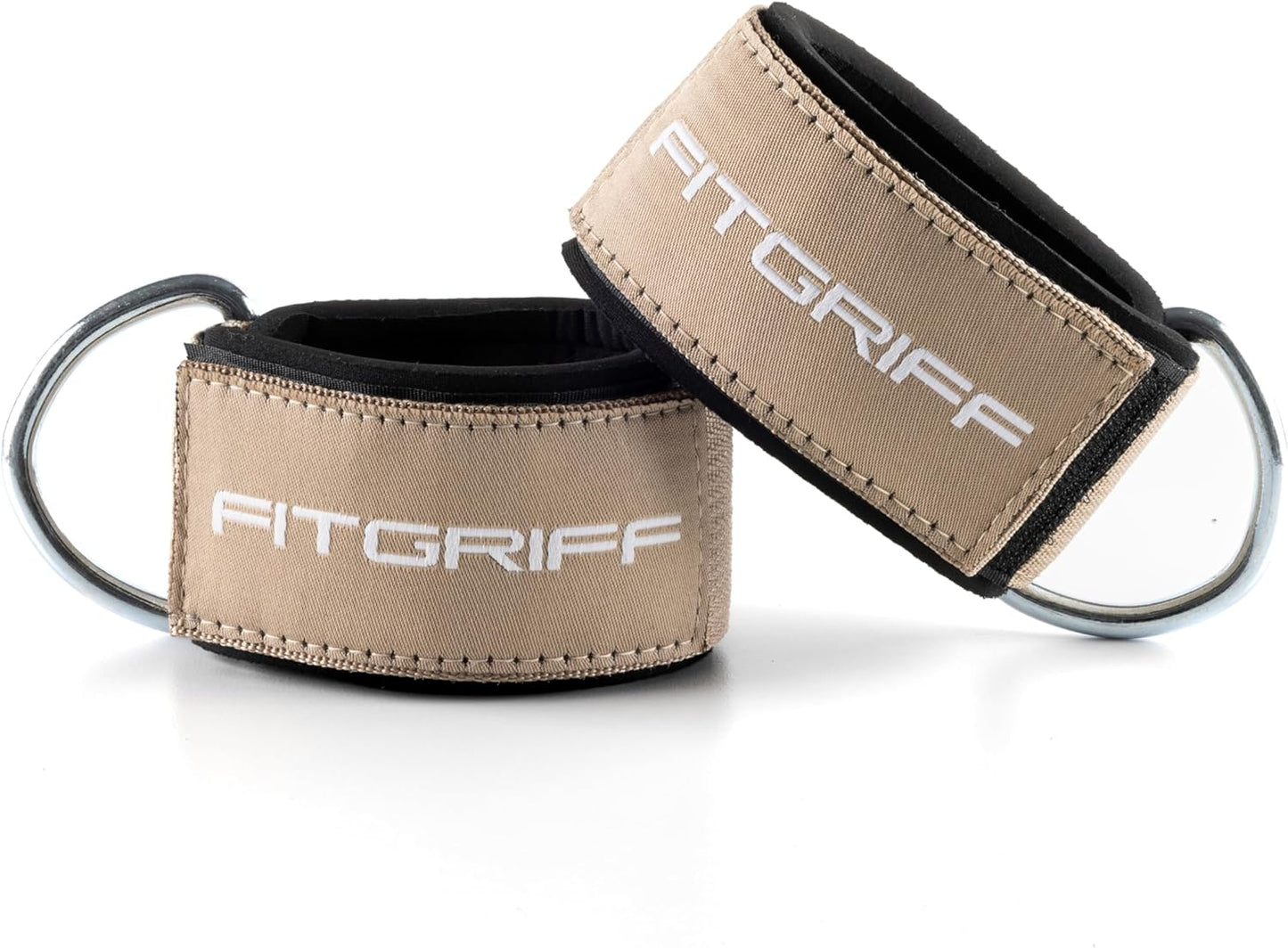 Fitgriff® Ankle Straps V2 for Cable Machine (2 Pieces) - Gym Workout Equipment - Leg Pulley Attachment, Kickback Straps