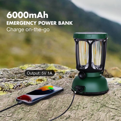 Mesqool Lanterns for Power Outages LED Camping Lantern Rechargeable Battery Powered Solar Hand Crank