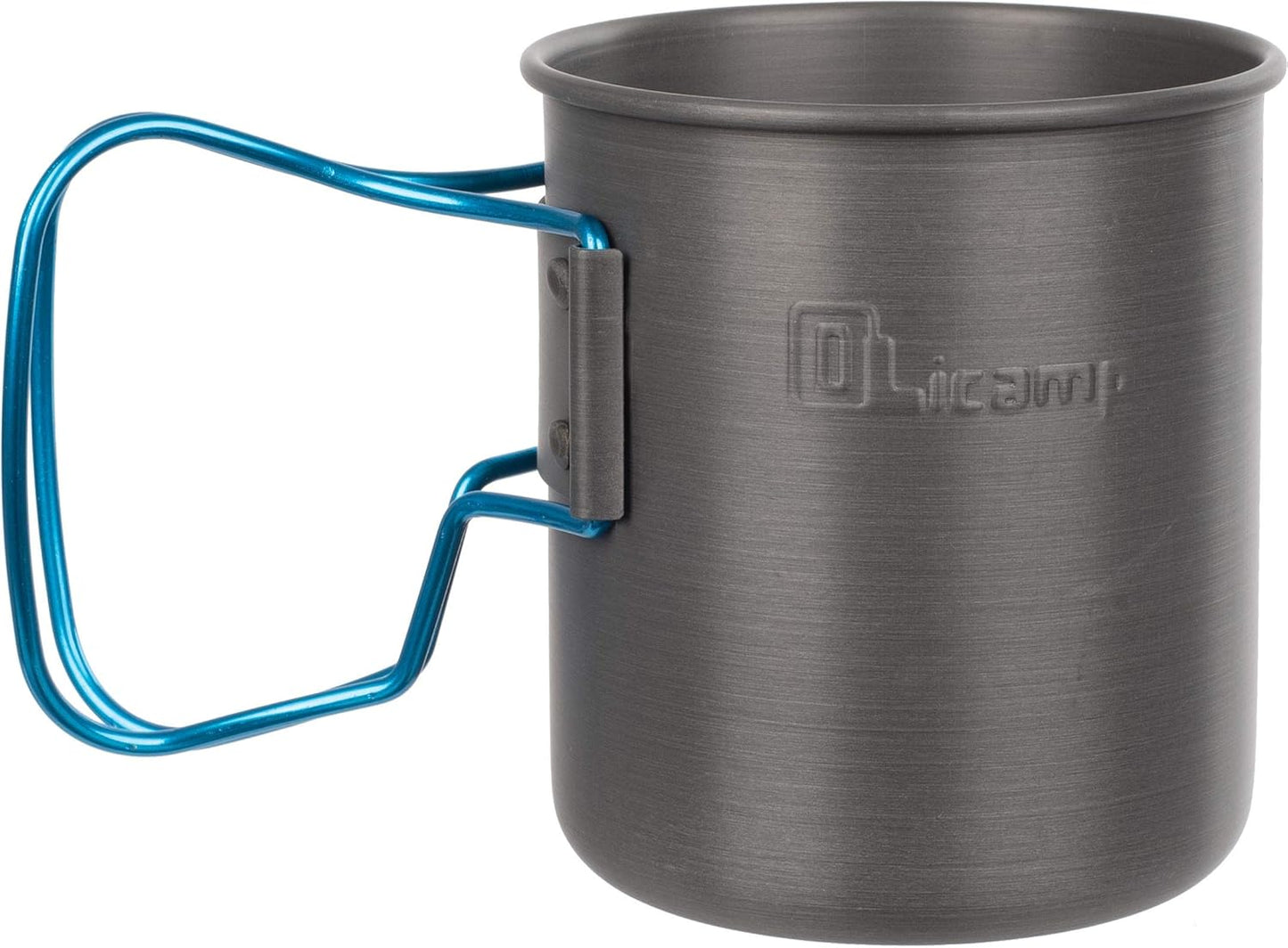 Olicamp Space Saver Camping Mug with Colored Grip, Nests Nalgene Bottle Inside, Lightweight and Compact, Perfect for Camping and Backpacking, Black