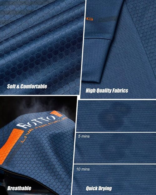 ROTTO Mens Cycling Jersey Short Sleeve Bike Shirt with Rear Pockets Stripe Series