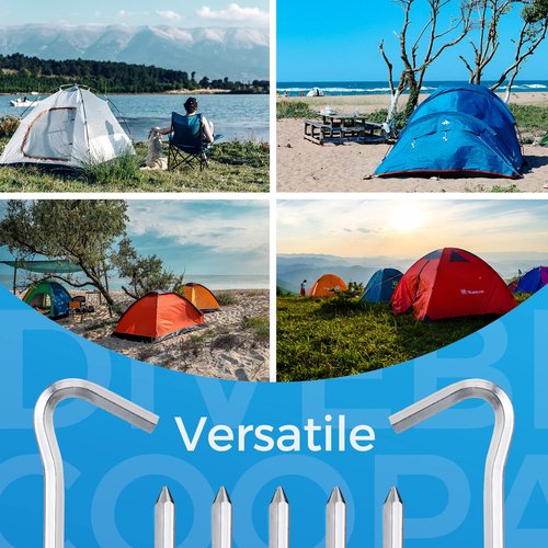 Ocoopa Sand Stakes for Beach Blankets, Mat, Beach Sun Shelter, Tents, Durable Metal, Pack of 8 pcs