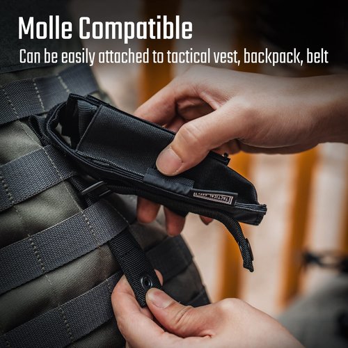 TACTICAL GEEK EXT8 EDC Belt Organizer, Molle Multitool Sheath, Nylon Flashlight Holster, EDC Pocket Organizer for, Small Tool Organizer Pouch Accessories for Daily Carry Black