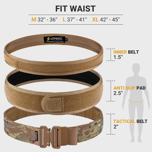 VOTAGOO Tactical Battle Belt with Quick Release Buckle MOLLE System, Heavy Duty Gun Holster Belt