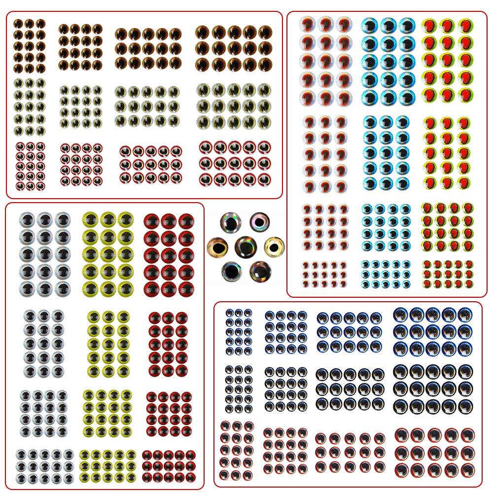 3D/4D Fishing Lure Eyes Realistic Holographic Fishing Eyes Lure Bait Making Kit Artificial Fish Eyes Fly Tying Making Streamers Lure Craft DIY Fishing Tool 183x4