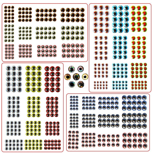 3D/4D Fishing Lure Eyes Realistic Holographic Fishing Eyes Lure Bait Making Kit Artificial Fish Eyes Fly Tying Making Streamers Lure Craft DIY Fishing Tool 183x4
