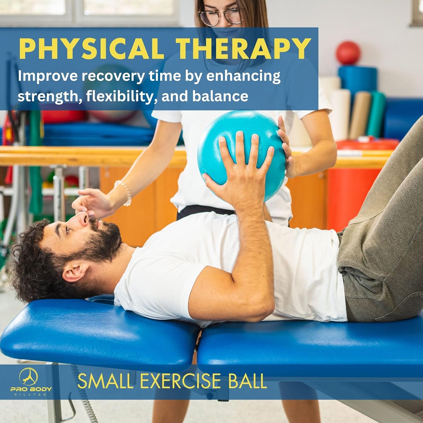 ProBody Pilates Small Exercise Ball - 9 Inch Workout Ball for Stability, Barre, Yoga, Core & Physical Therapy