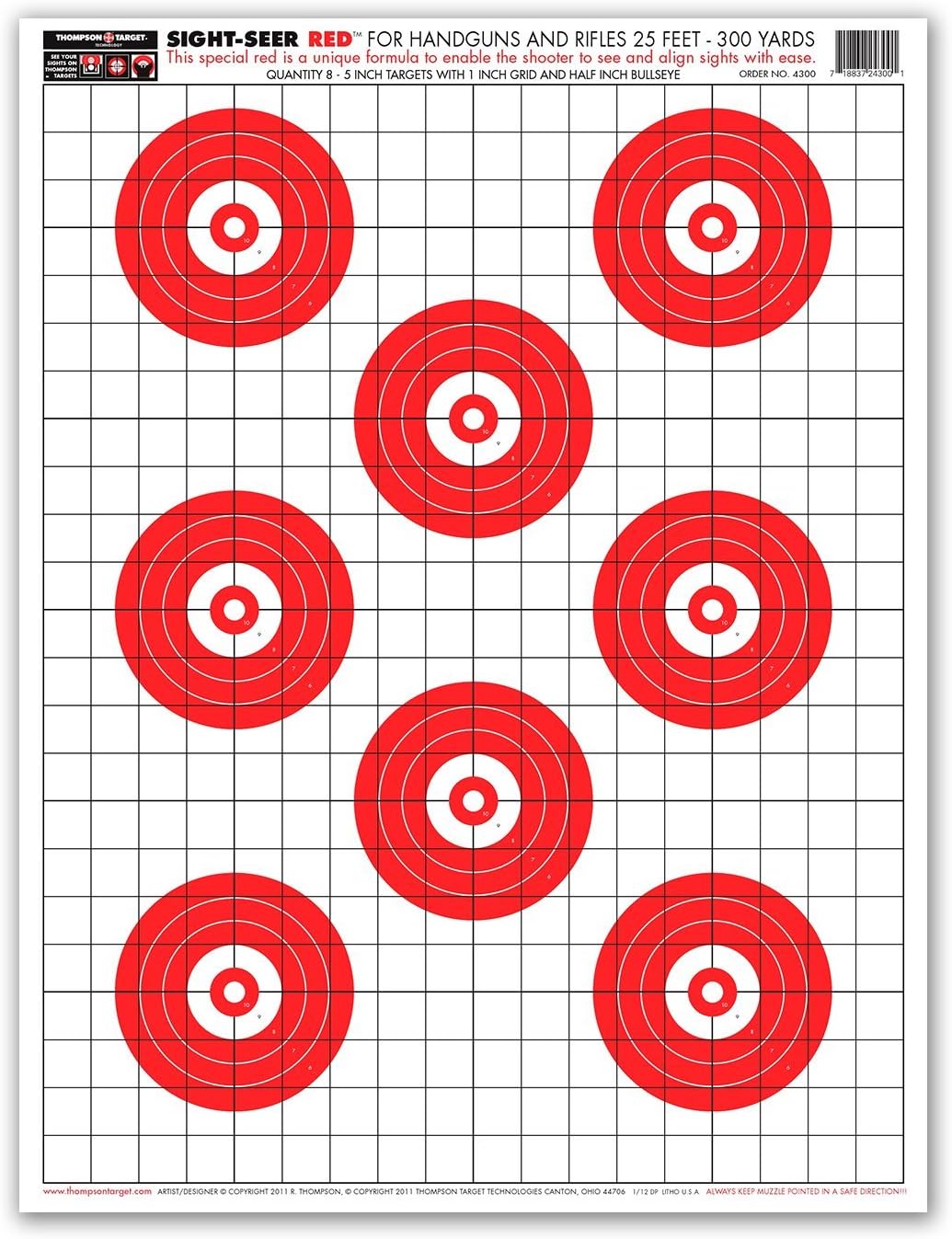 Sight Seer Paper Bullseye Shooting Targets for Pistol & Rifle 19"x25"