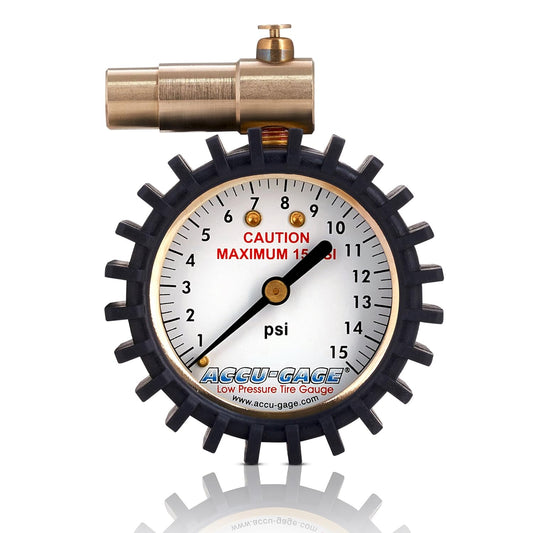 Accu-Gage Fat Bike Presta Valve Low Pressure Bicycle Tire Gauge, 30psi