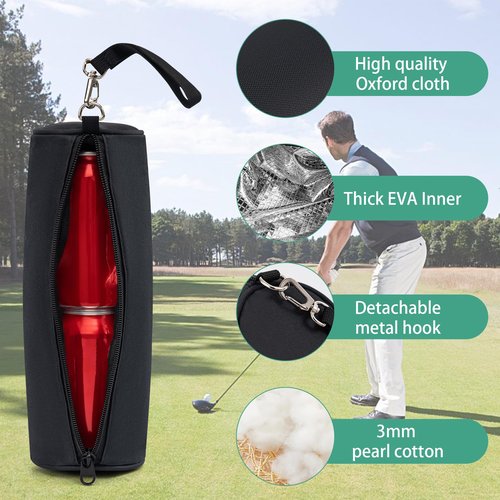 LUCKIPLUS Insulated Golf Cooler Bag 2 Pack Small Portable Camping Cooler Case Unisex Soft Compact Beer Sleeve for Drinks Bottled Water for Daily Work Travel Hiking