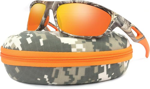 Camo Polarized Wrap-around Sport Sunglasses for Men Women UV400 Driving Fishing Hunting Sun Glasses