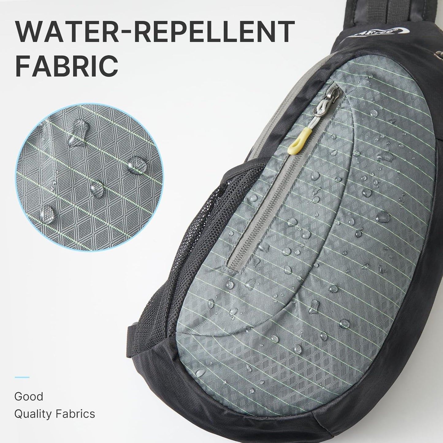 G4Free Sling Bag for Men Women, Small Crossbody Backpack Lightweight Chest Shoulder Bags for Travel, Outdoor and Sports (Black)