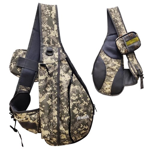 EUPHENG Aventik Tenkara Sling Bag, Adjustable Outdoor Tenkara Fishing Shoulder Backpack, Large Capacity with Multi Function(Camo)