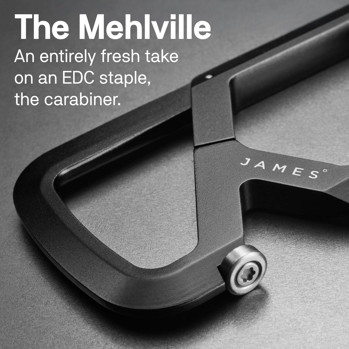 JAMES° Mehlville Machined Carabiner with Dual Compartment Design to Securely Lock Your Keys, Lightweight Single Body Construction for Everyday, Black