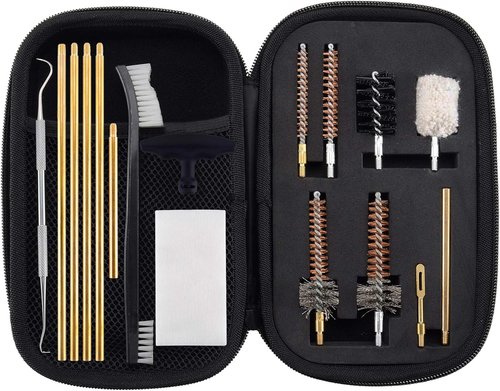 BOOSTEADY 7.62MM Cleaning Kit Pro .223/5.56 Rifle Gun Cleaning Kit with Bore Chamber Brushes Metal Pick Kit Brass Cleaning Rod in Zippered Organizer Compact Combo Case
