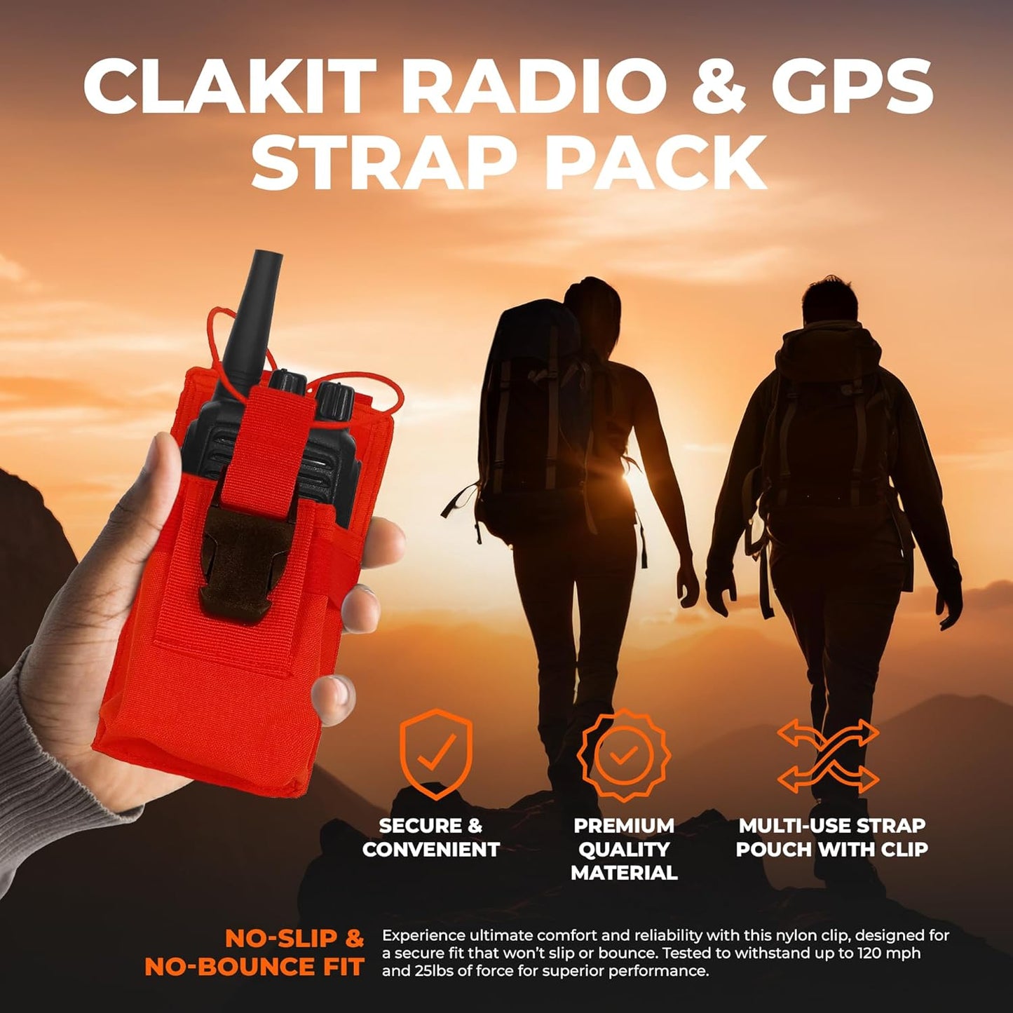 StrapPack Clip-On Pouch for Radio & GPS, Backpack Attachment for Hunters, First Responders, Public Safety, Hikers and Travelers