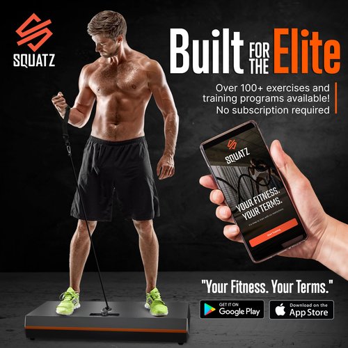 Squatz Smart Home Gym – 100+ Exercises, 100LB Digital Resistance, Replaces Full Gym, No Installation, 2 Modes, App with Training Workouts – All-in-One Fitness System for Full Body Training