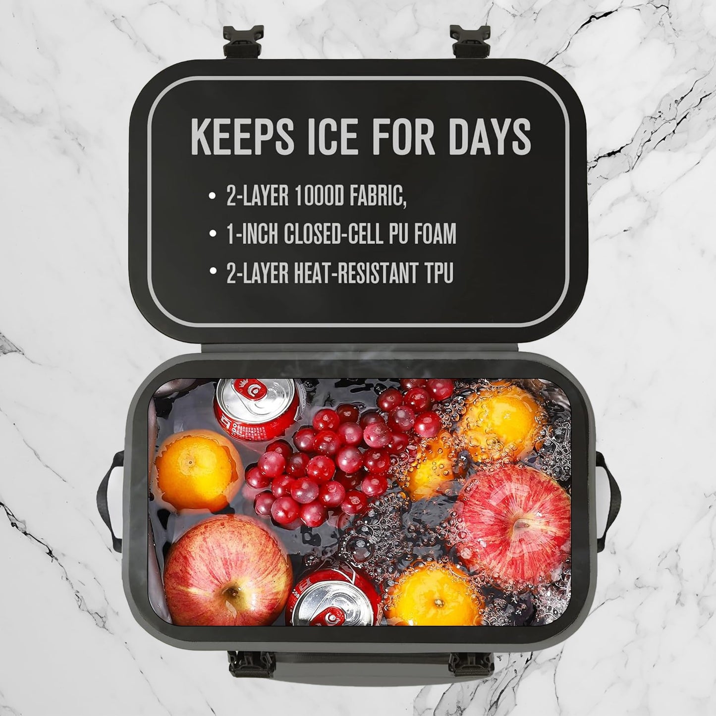 Fish Kill Bags Backpack Coolers Insulated Leak Proof, Fishing Backpack with Cooler Lightweight, Magnetic Closure Waterproof Durable for Camping & Hiking - Gray