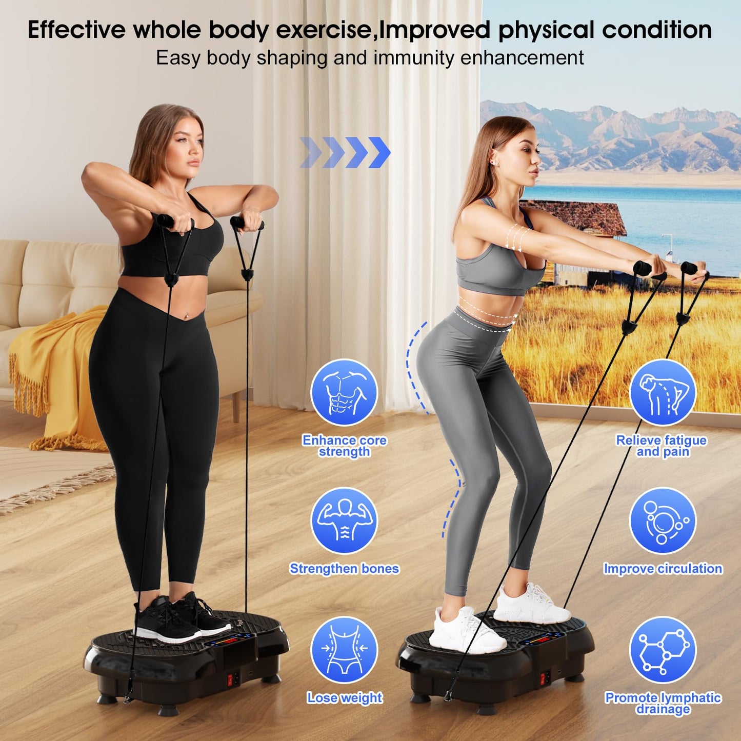 Anyrap Vibration Plate Exercise Machine, Vibration Plate for Lymphatic Drainage, Whole Body Workout Vibrating Fitness Platform, Effective for Weight Loss, Shaping, Toning & Wellness