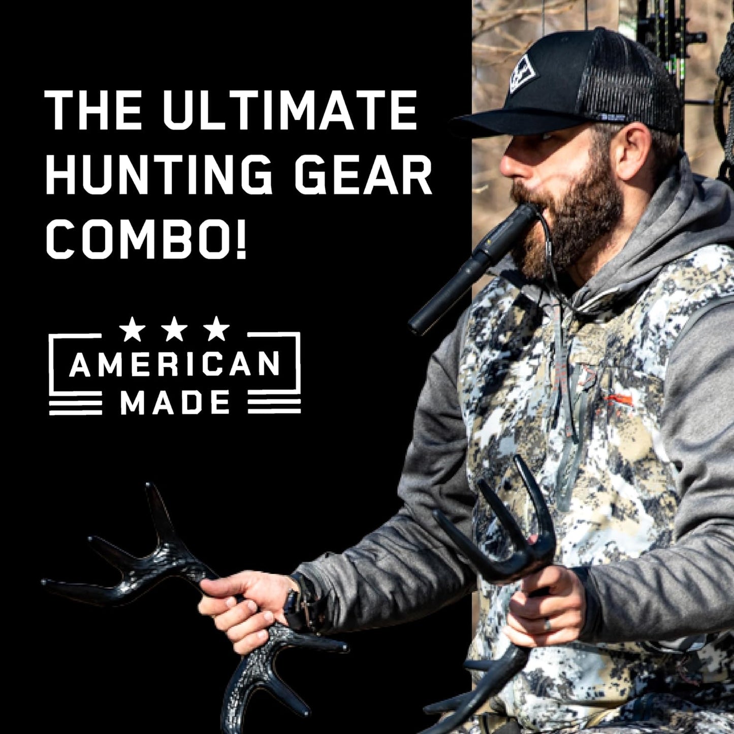 Illusion Systems Extinguisher Deer Call and Black Rack Rattling System - Patented Modislide and Bone-Core Technology - NAHC Approved - Deer Hunting Accessories and Equipment