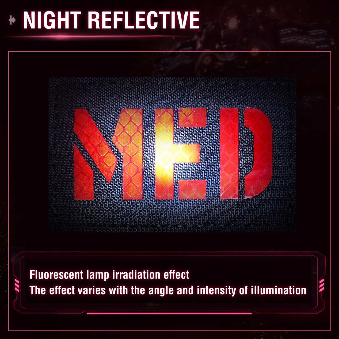 IANZE 2Pcs IR Reflective Medic Patches Tactical Military Patches, Infrared IR EMS EMT MED Medical Morale Hook and Loop First Aid Patches Style 2