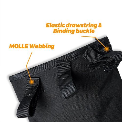 Tactical Bag for Foraging Airsoft Lightweight Molle Roll up Dump Pouch 500D Nylon Collection Pouch Mag Accessory Bag for Paintball Softair Hiking (BK)